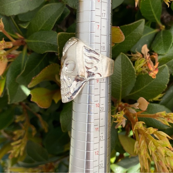 Solid 925 Sterling Silver Skull Men Ring from Mexico/ Calavera Plata Mexico - Picture 8 of 9